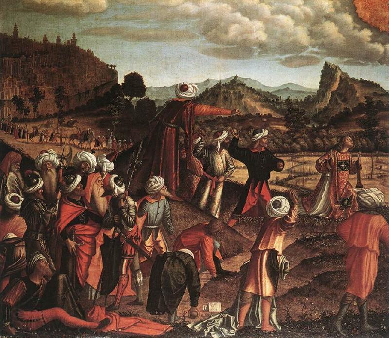 CARPACCIO, Vittore The Stoning of St Stephen g Spain oil painting art